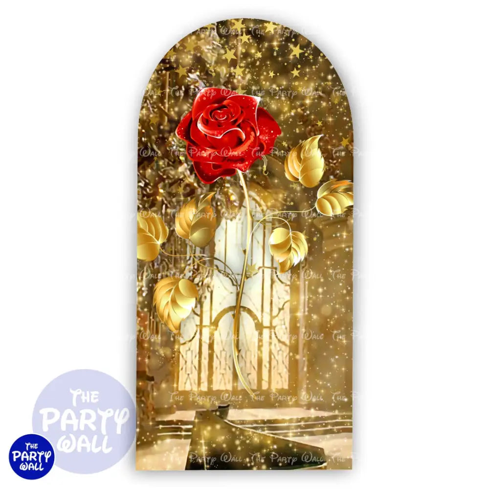 La Bella y la Bestia - Funda para mampara de punta redonda o rectangular Mampara de punta redonda