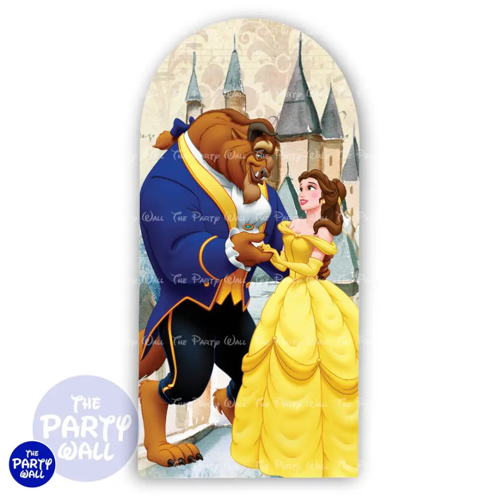 La Bella y la Bestia - Funda para mampara de punta redonda o rectangular Mampara de punta redonda