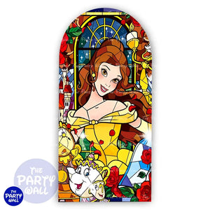 La Bella y la Bestia - Funda para mampara de punta redonda o rectangular Mampara de punta redonda