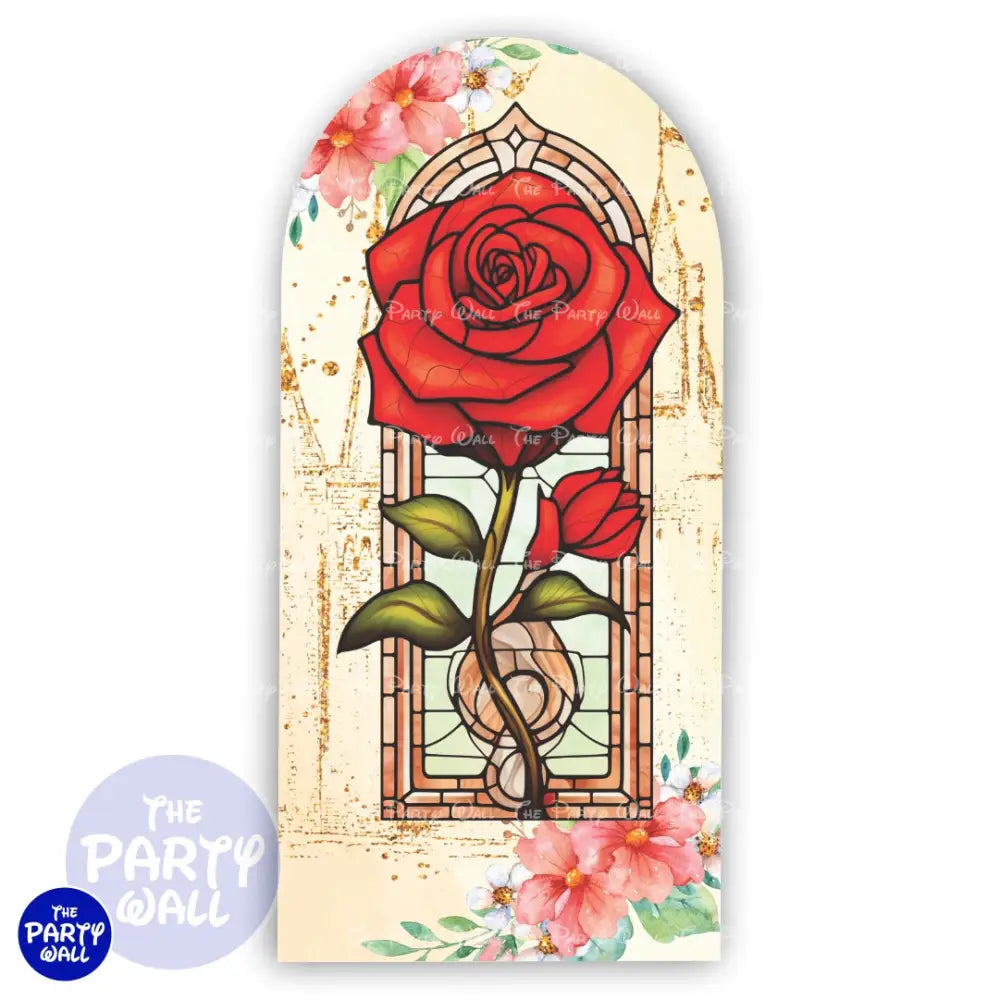 La Bella y la Bestia - Funda para mampara de punta redonda o rectangular Mampara de punta redonda