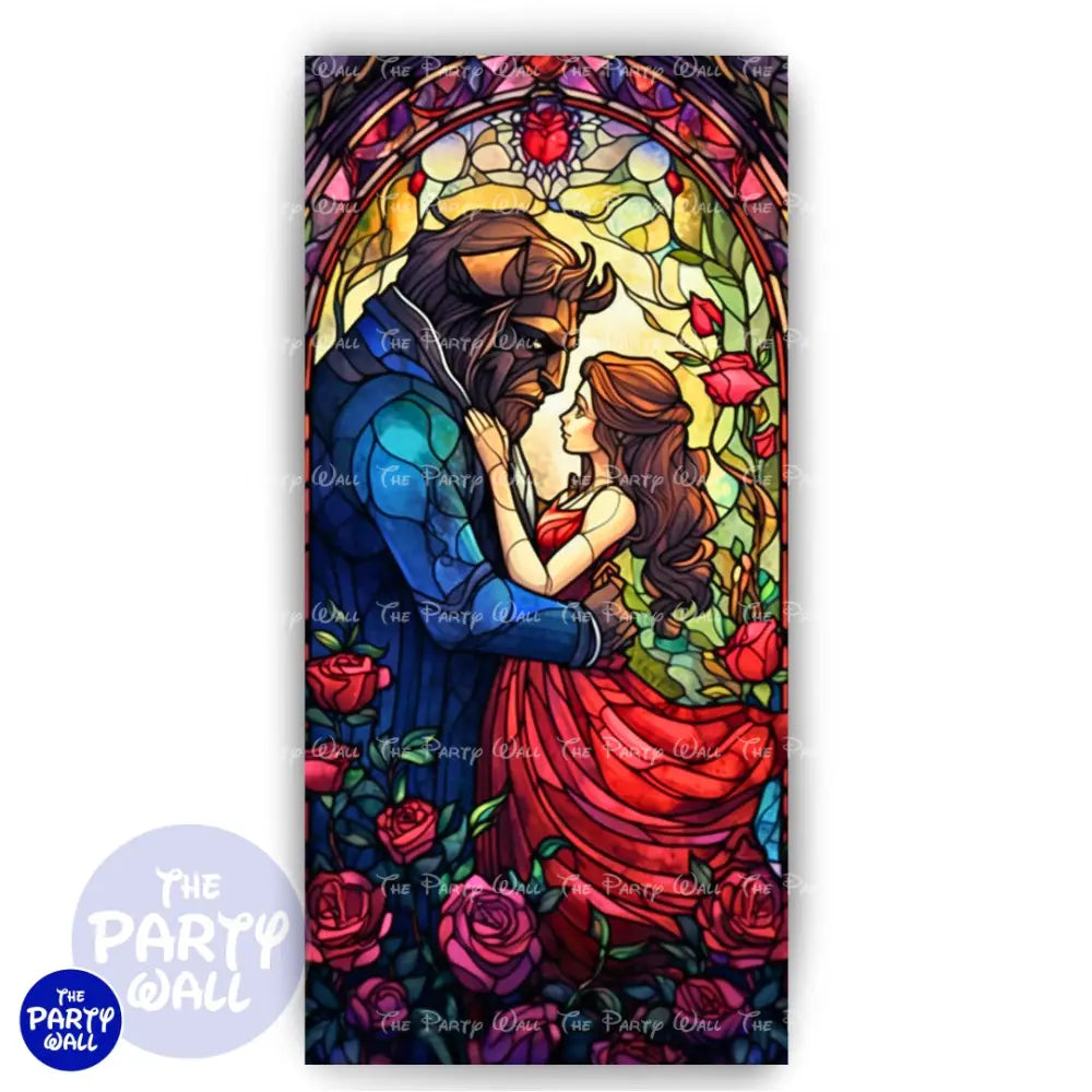 La Bella y la Bestia - Funda para mampara de punta redonda o rectangular Mampara de punta redonda