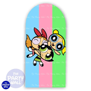 Las Chicas Superpoderosas - Funda para mampara de punta redonda o rectangular Mampara de punta redonda