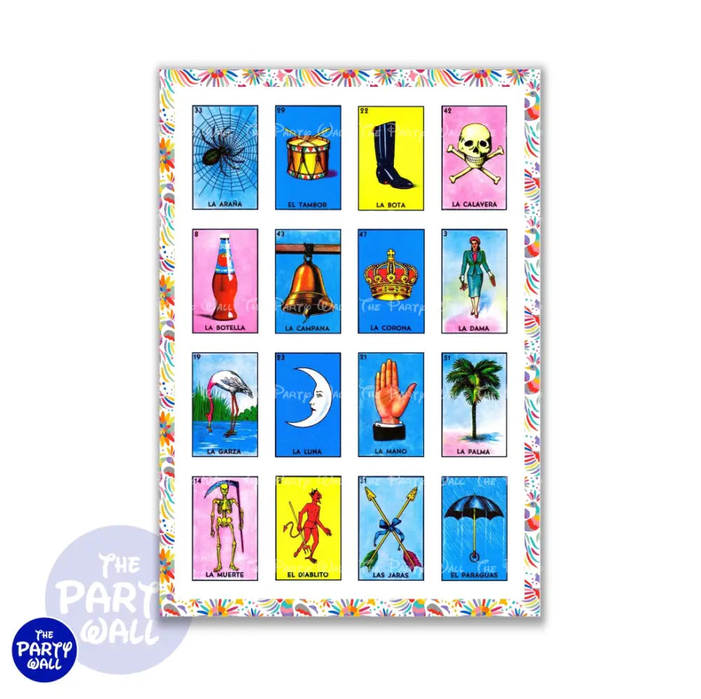 Lotería Mexicana - Funda para mampara cuadrada o rectangular - Cuadrado o Rectangular