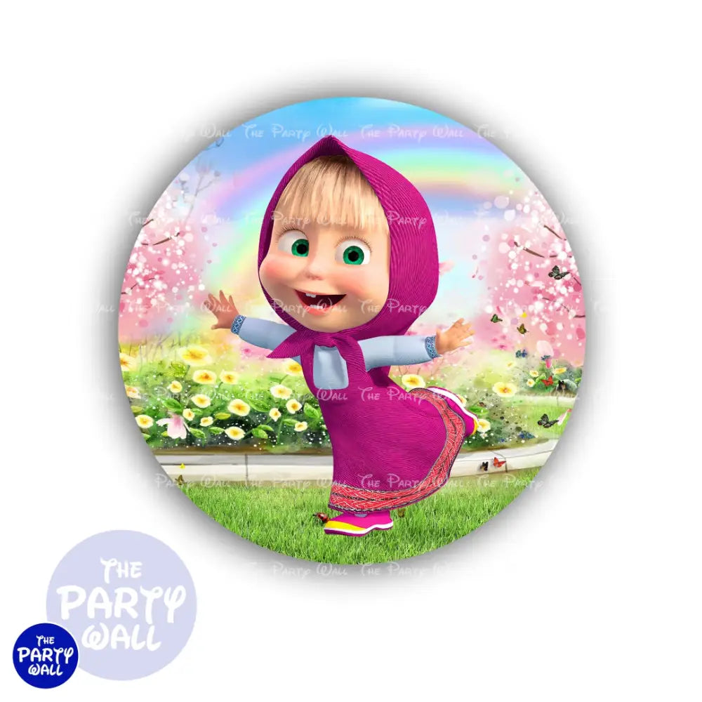 Masha y el Oso Funda para mampara circular Circular