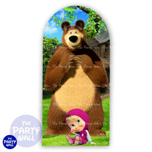 Masha y el Oso - Funda para mampara de punta redonda o rectangular Mampara de punta redonda