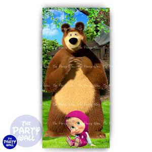 Masha y el Oso - Funda para mampara de punta redonda o rectangular Mampara de punta redonda
