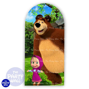 Masha y el Oso - Funda para mampara de punta redonda o rectangular Mampara de punta redonda