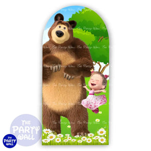 Masha y el Oso - Funda para mampara de punta redonda o rectangular Mampara de punta redonda