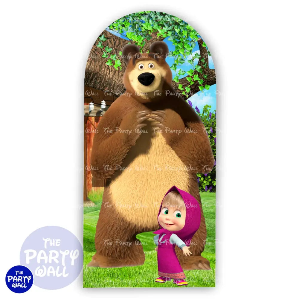 Masha y el Oso - Funda para mampara de punta redonda o rectangular Mampara de punta redonda