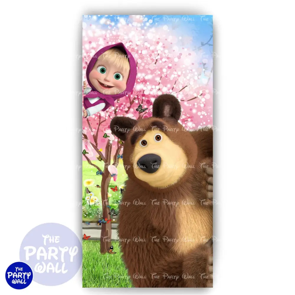 Masha y el Oso - Funda para mampara de punta redonda o rectangular Mampara de punta redonda