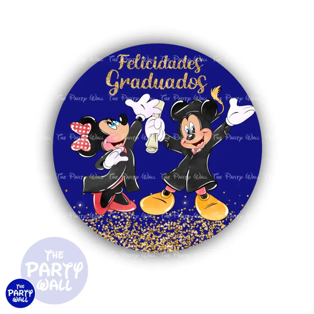 Mickey Mouse Graduación - Funda para mampara circular Circular