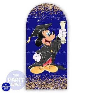 Mickey Mouse Graduación - Funda para mampara de punta redonda o rectangular Mampara de punta redonda
