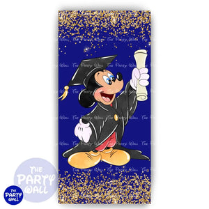 Mickey Mouse Graduación - Funda para mampara de punta redonda o rectangular Mampara de punta redonda