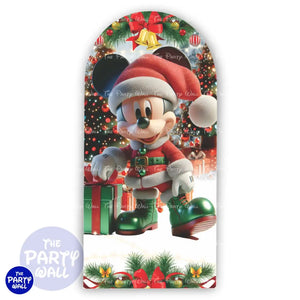 Mickey Mouse Navidad - Funda para mampara de punta redonda o rectangular Mampara de punta redonda