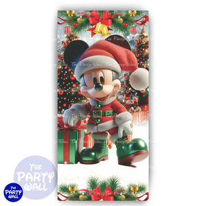 Mickey Mouse Navidad - Funda para mampara de punta redonda o rectangular Mampara de punta redonda