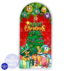 Mickey Mouse Navidad - Funda para mampara de punta redonda o rectangular Mampara de punta redonda