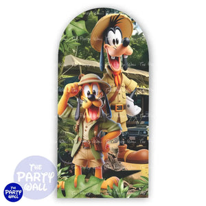 Mickey Mouse Safari - Funda para mampara de punta redonda o rectangular Mampara de punta redonda
