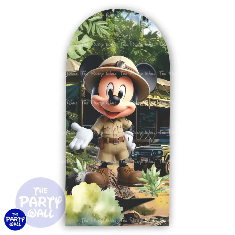 Mickey Mouse Safari - Funda para mampara de punta redonda o rectangular Mampara de punta redonda