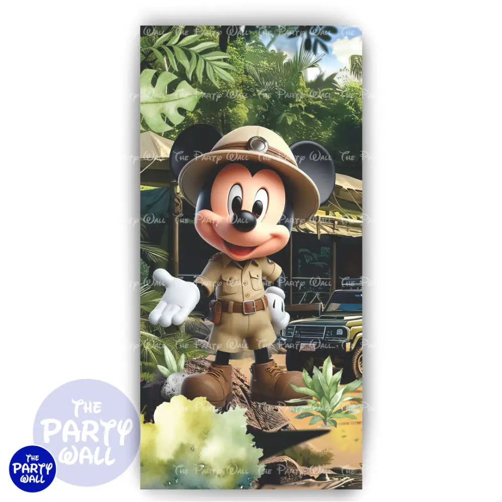Mickey Mouse Safari - Funda para mampara de punta redonda o rectangular Mampara de punta redonda