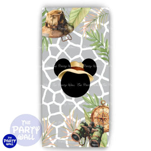 Mickey Mouse Safari - Funda para mampara de punta redonda o rectangular Mampara de punta redonda