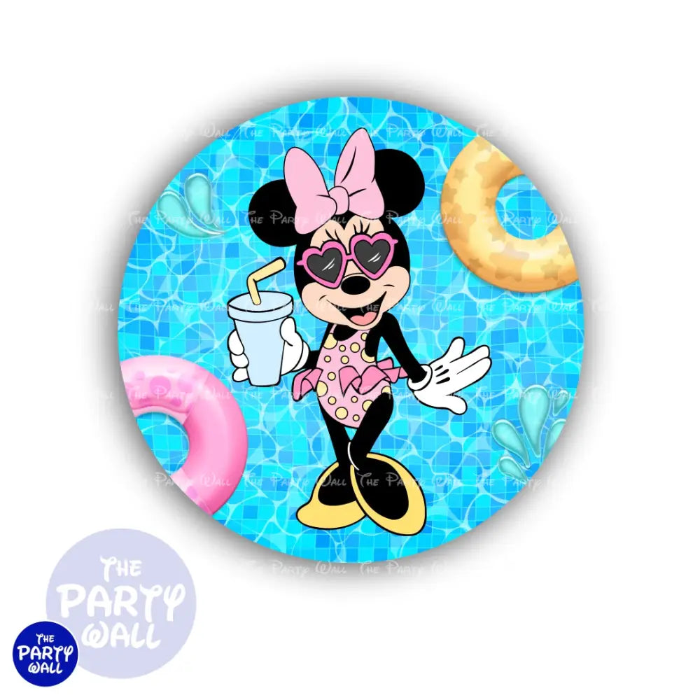 Minnie Mouse Pool Party - Funda para mampara circular Circular