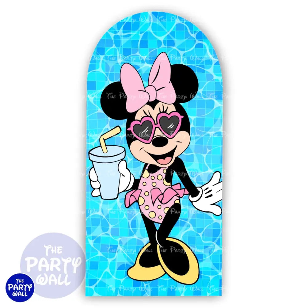 Minnie Mouse Pool Party - Funda para mampara de punta redonda o rectangular Mampara de punta redonda