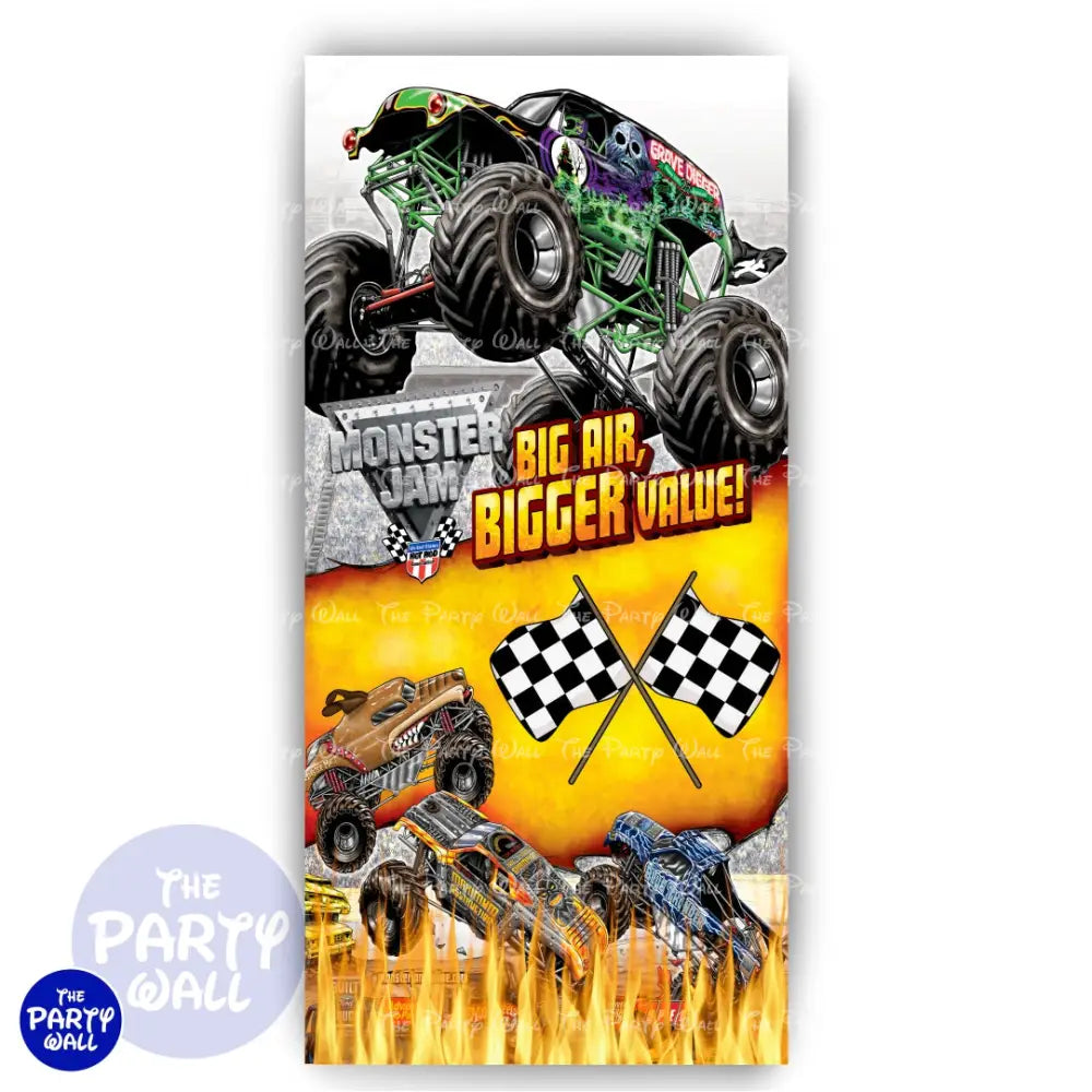 Monster Jam - Funda para mampara de punta redonda o rectangular Mampara de punta redonda