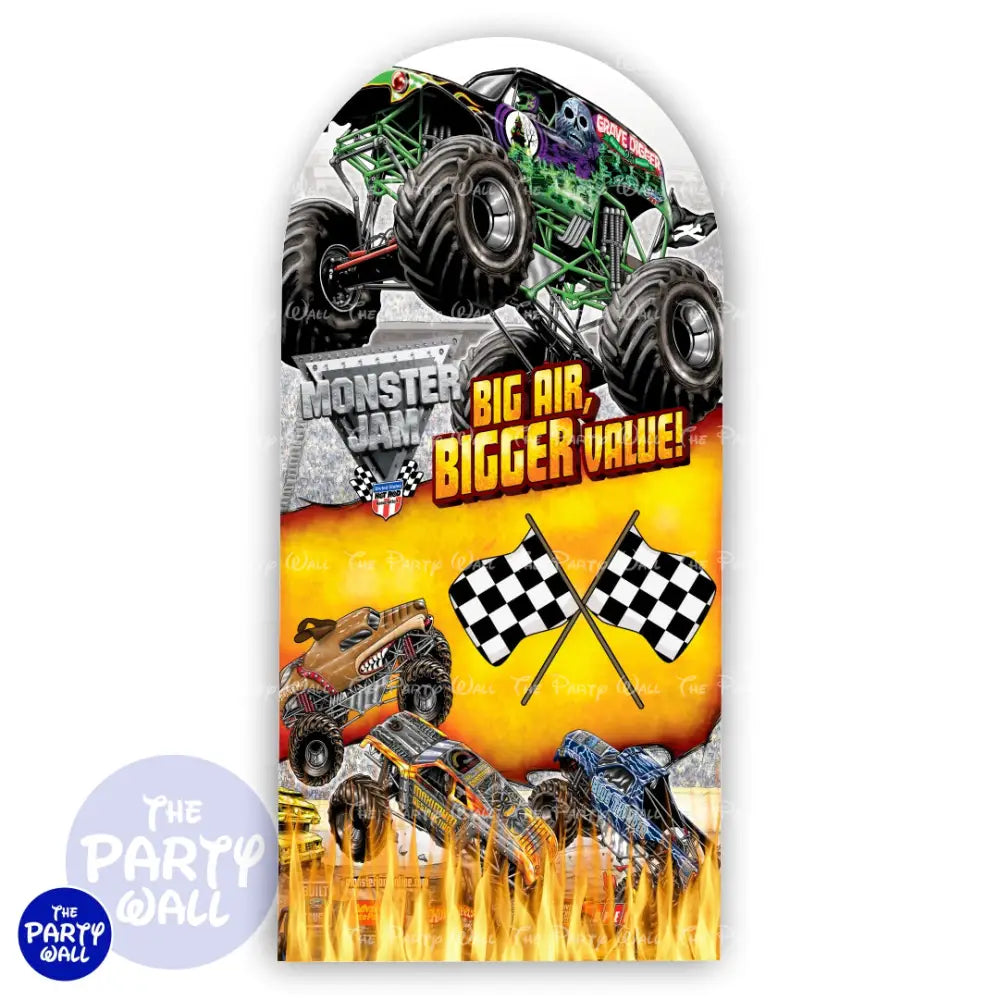 Monster Jam - Funda para mampara de punta redonda o rectangular Mampara de punta redonda