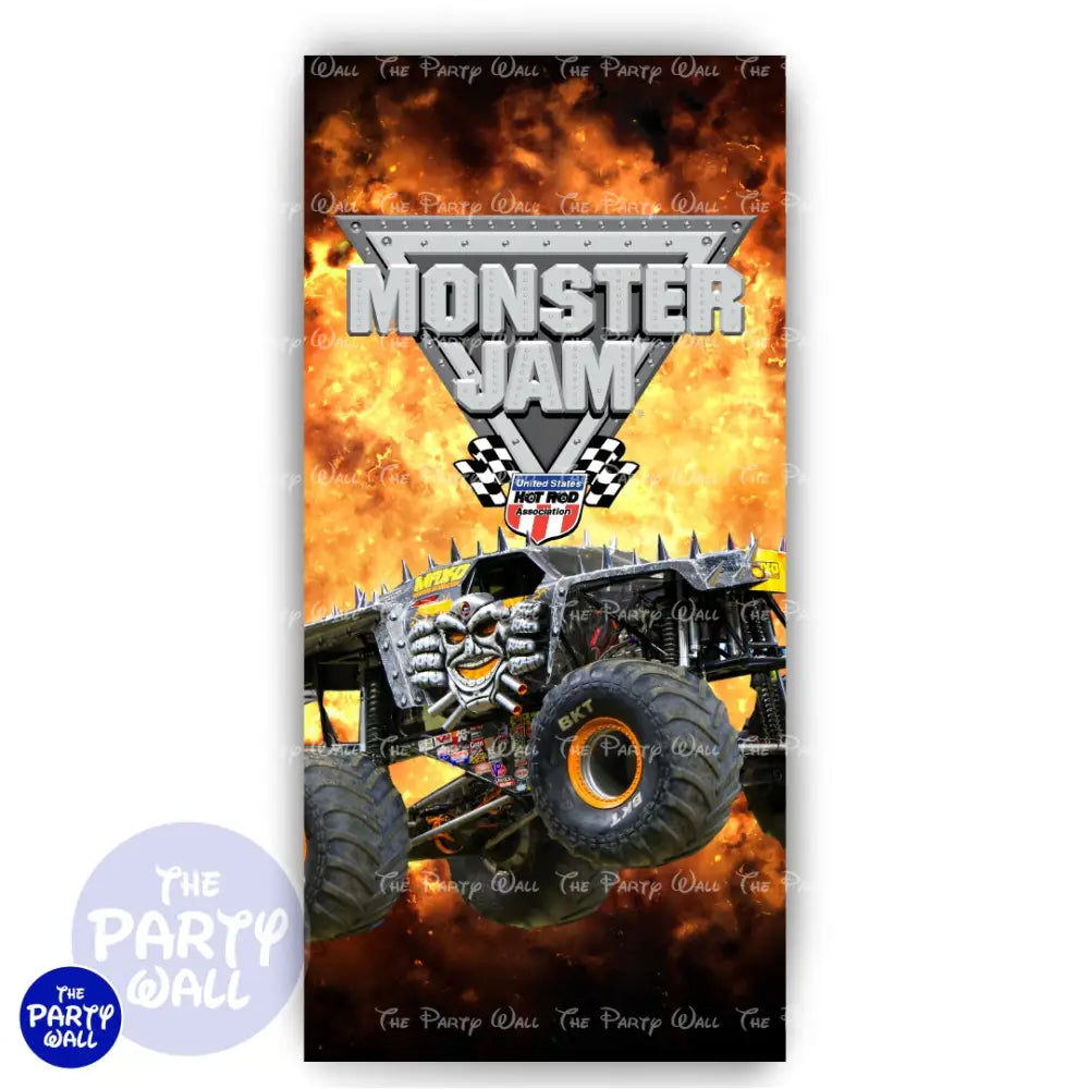 Monster Jam - Funda para mampara de punta redonda o rectangular Mampara de punta redonda