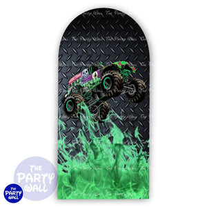 Monster Jam - Funda para mampara de punta redonda o rectangular Mampara de punta redonda