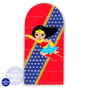 Mujer Maravilla - Funda para mampara de punta redonda o rectangular Mampara de punta redonda