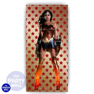 Mujer Maravilla - Funda para mampara de punta redonda o rectangular Mampara de punta redonda