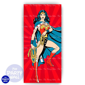 Mujer Maravilla - Funda para mampara de punta redonda o rectangular Mampara de punta redonda