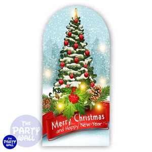 Navidad - Funda para mampara de punta redonda o rectangular Mampara de punta redonda