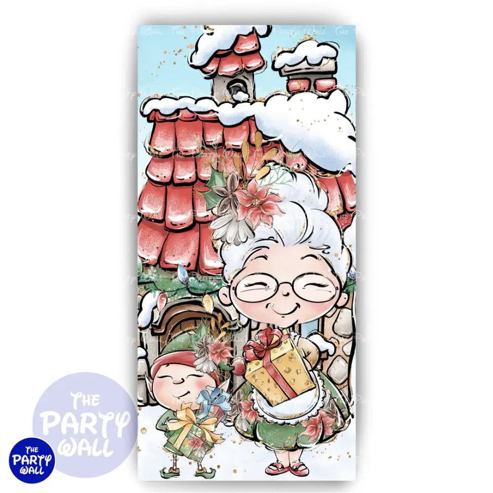 Navidad - Funda para mampara de punta redonda o rectangular Mampara de punta redonda