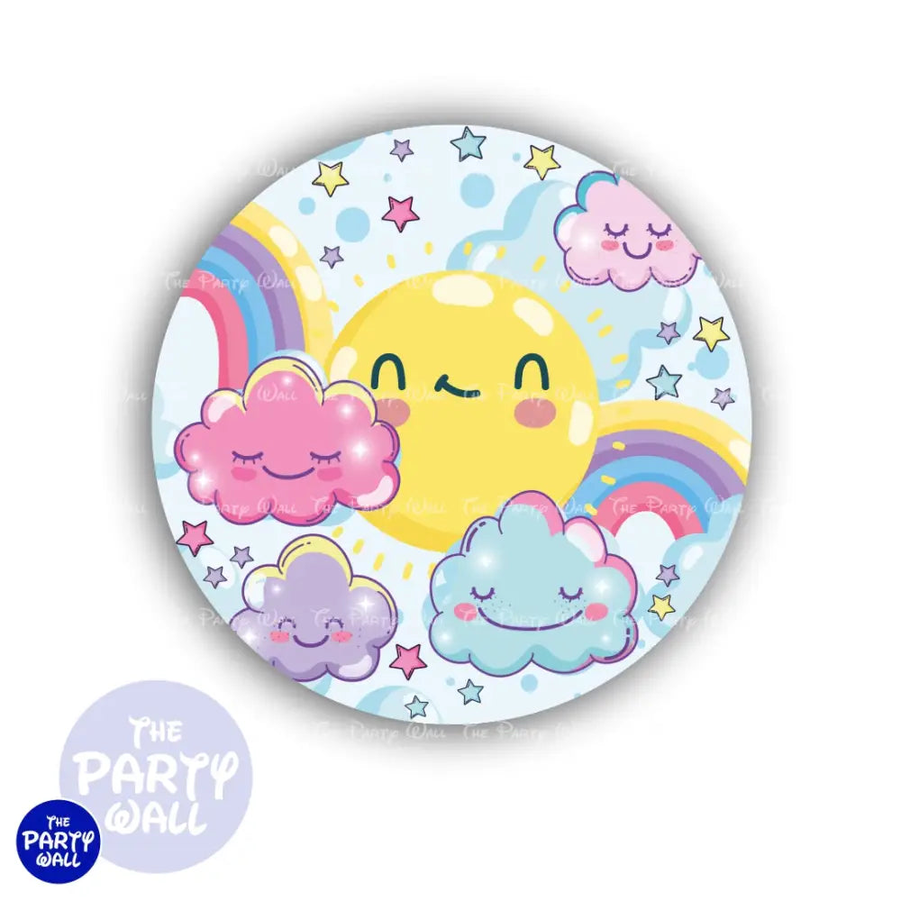 Nubes Cute - Funda para mampara circular Circular