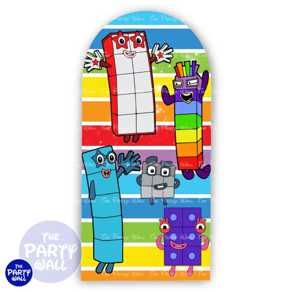 Number Blocks - Funda para mampara de punta redonda o rectangular Mampara de punta redonda