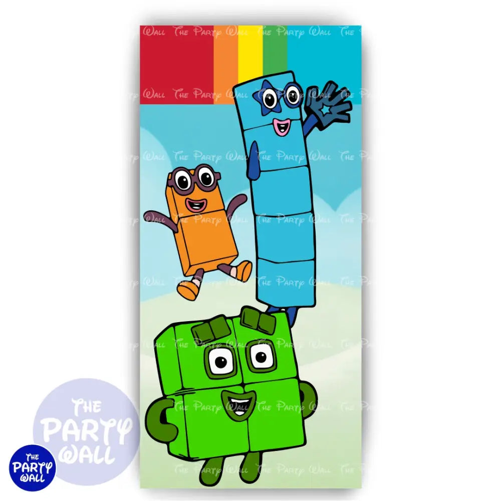 Number Blocks - Funda para mampara de punta redonda o rectangular Mampara de punta redonda