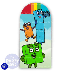 Number Blocks - Funda para mampara de punta redonda o rectangular Mampara de punta redonda