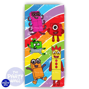 Number Blocks - Funda para mampara de punta redonda o rectangular Mampara de punta redonda