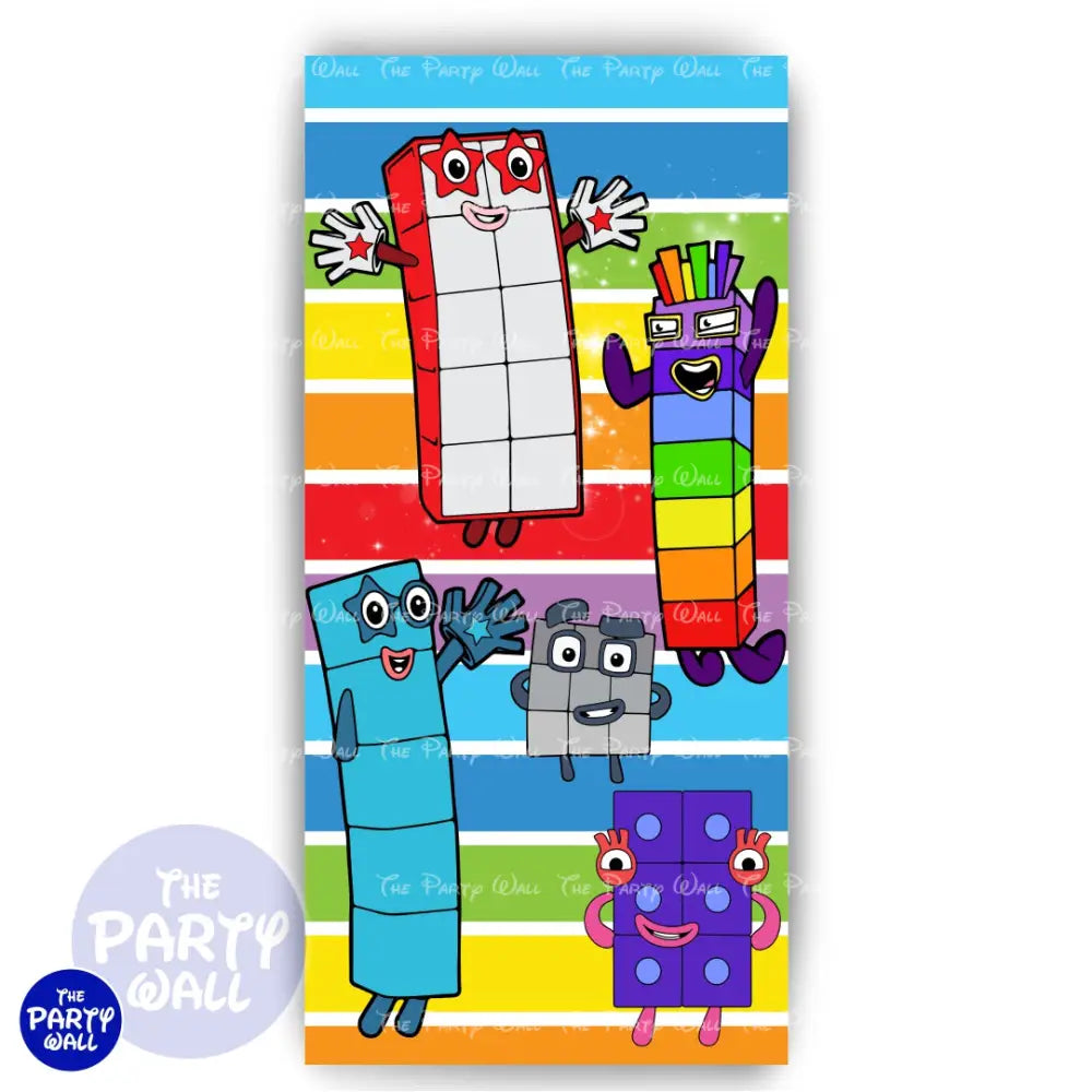 Number Blocks - Funda para mampara de punta redonda o rectangular Mampara de punta redonda