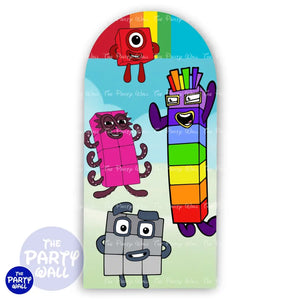 Number Blocks - Funda para mampara de punta redonda o rectangular Mampara de punta redonda