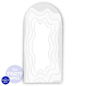 Ondas - Funda para mampara de punta redonda o rectangular Mampara de punta redonda