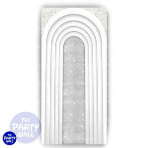 Ondas - Funda para mampara de punta redonda o rectangular Mampara de punta redonda