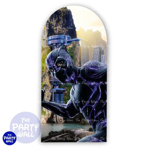 Pantera Negra - Funda para mampara de punta redonda o rectangular Mampara de punta redonda