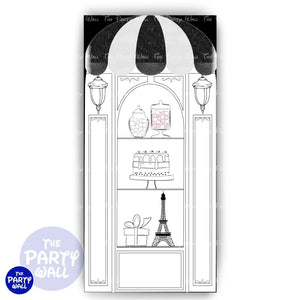 Pastelería Francesa - Funda para mampara de punta redonda o rectangular Mampara de punta redonda