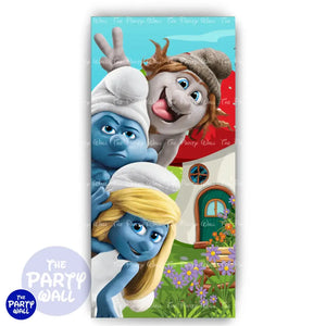 Pitufos - Funda para mampara de punta redonda o rectangular Mampara de punta redonda