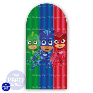 PjMasks - Funda para mampara de punta redonda o rectangular Mampara de punta redonda