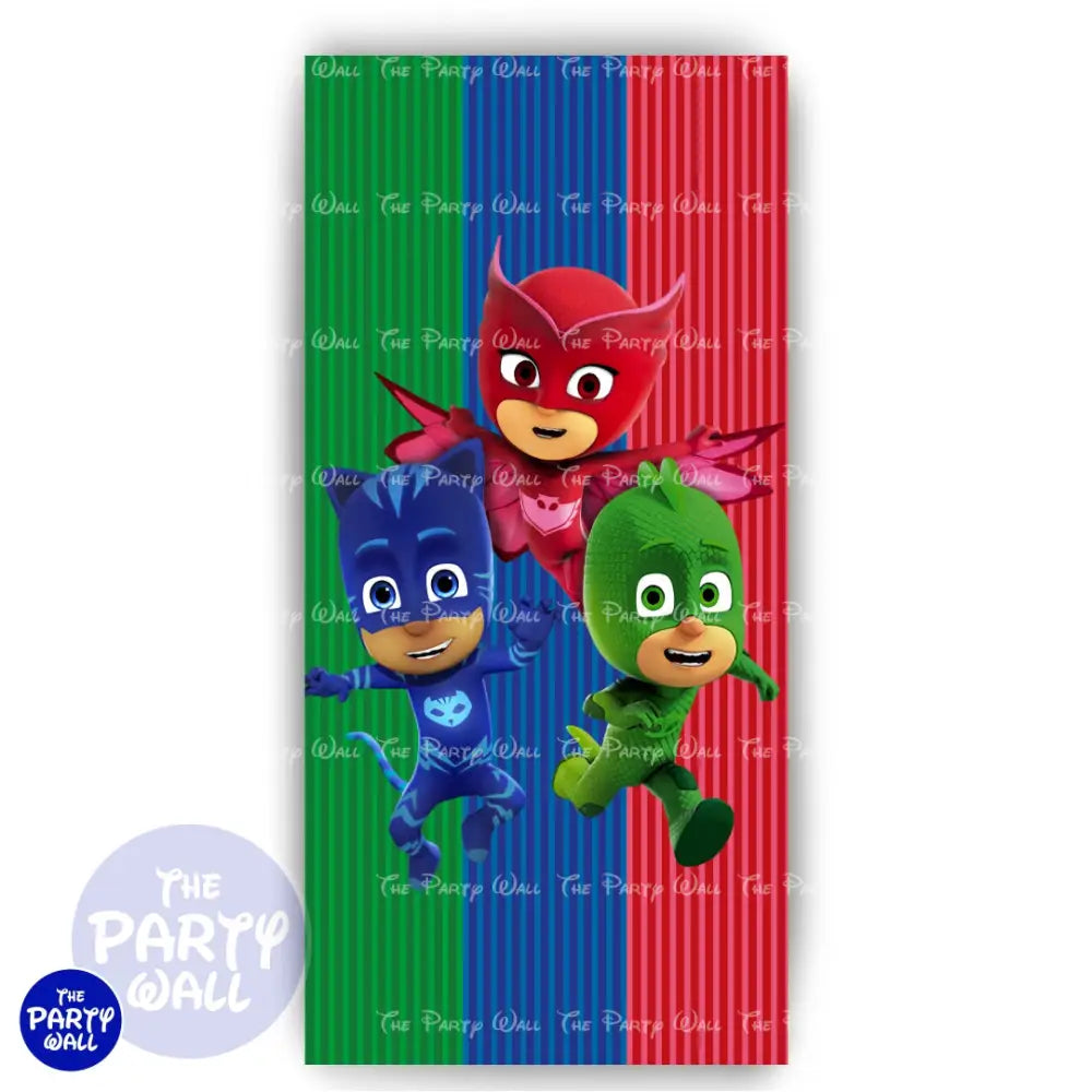 PjMasks - Funda para mampara de punta redonda o rectangular Mampara de punta redonda