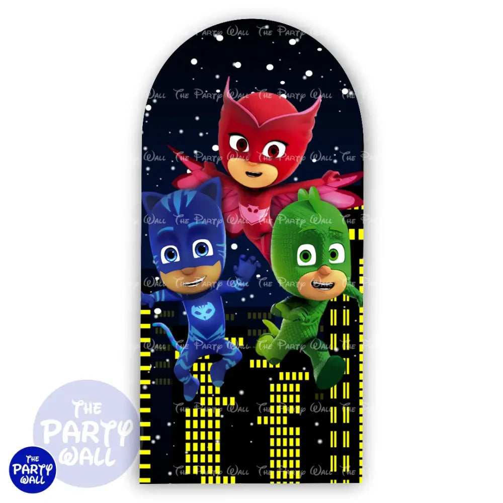PjMasks - Funda para mampara de punta redonda o rectangular Mampara de punta redonda